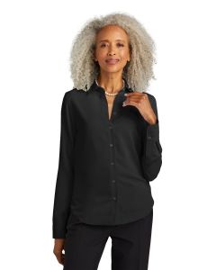 Brooks Brothers Women's Full-Button Satin Blouse